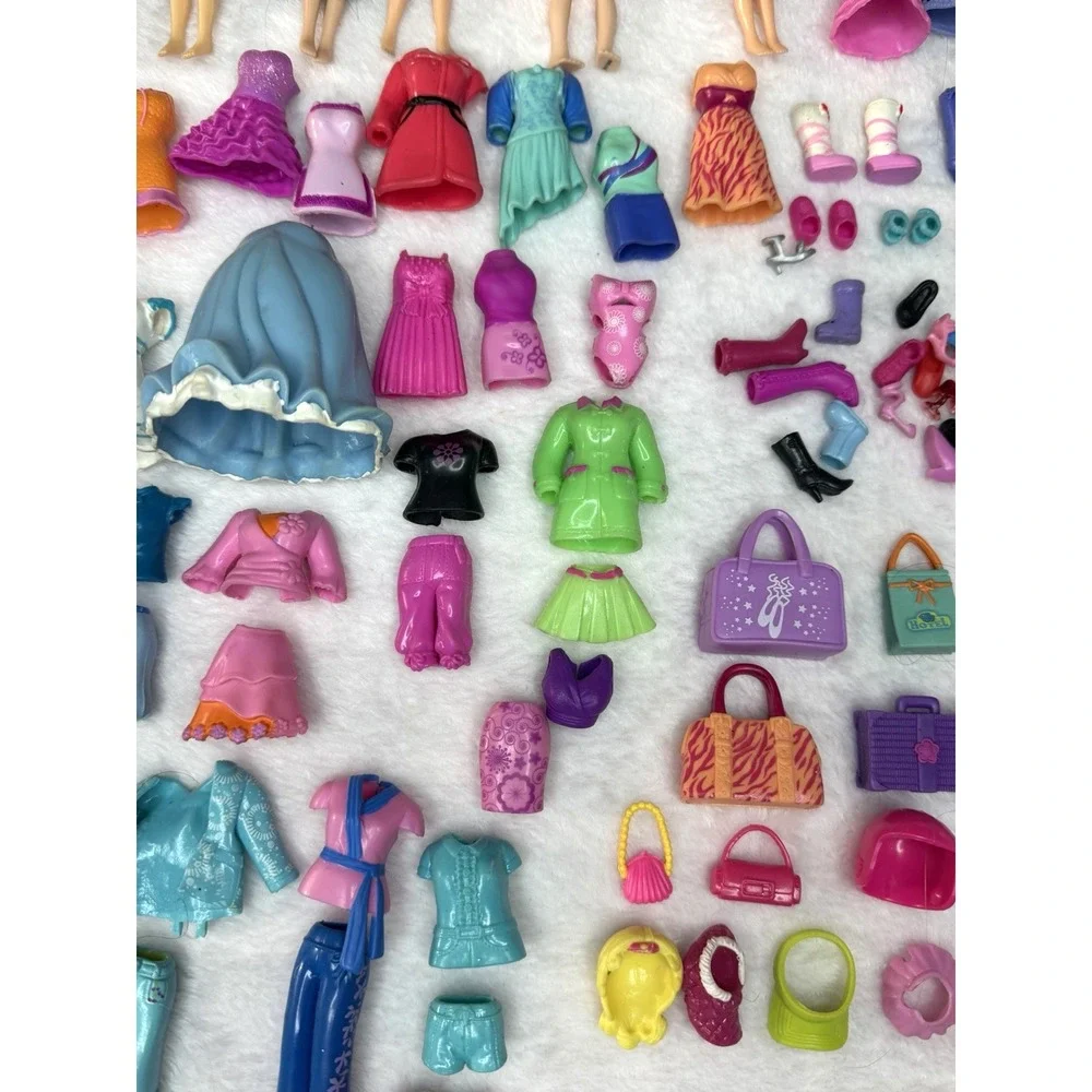 Polly Pocket Y2K 2000s Lot Dolls Rubber Clothing Accessories 125+ Pieces Vintage